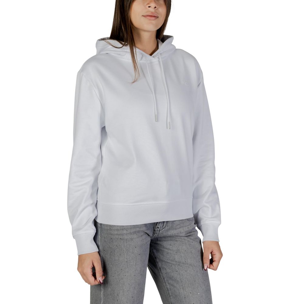 Calvin Klein Jeans Weiße Baumwoll-Kapuzenpullover