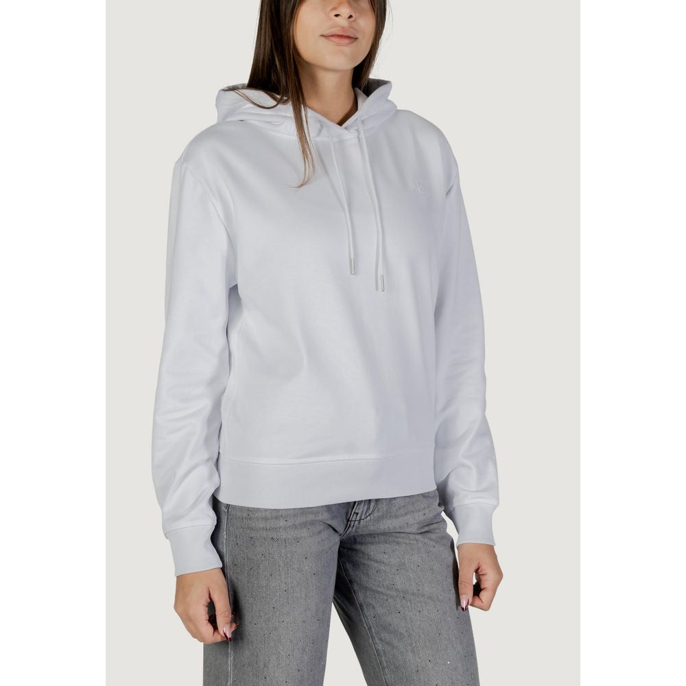 Calvin Klein Jeans Weiße Baumwoll-Kapuzenpullover