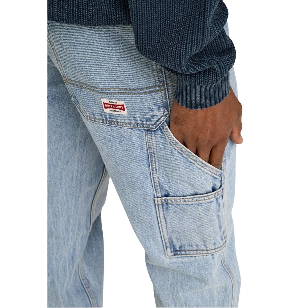 Only & Sons Blaue Baumwolljeans im Relaxed Fit