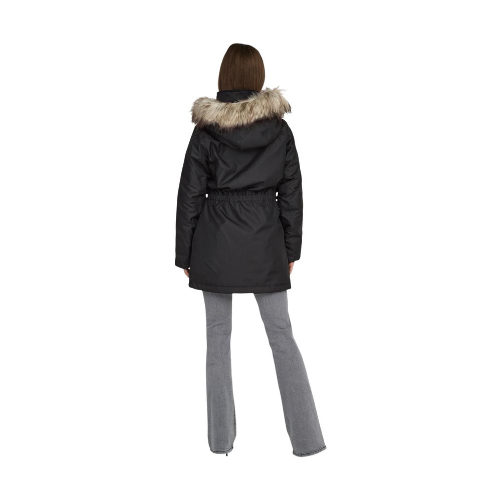 Only Schwarzer Parka aus recyceltem Polyester
