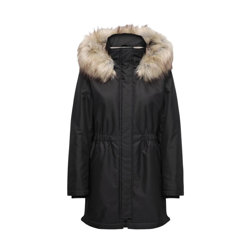 Only Schwarzer Parka aus recyceltem Polyester