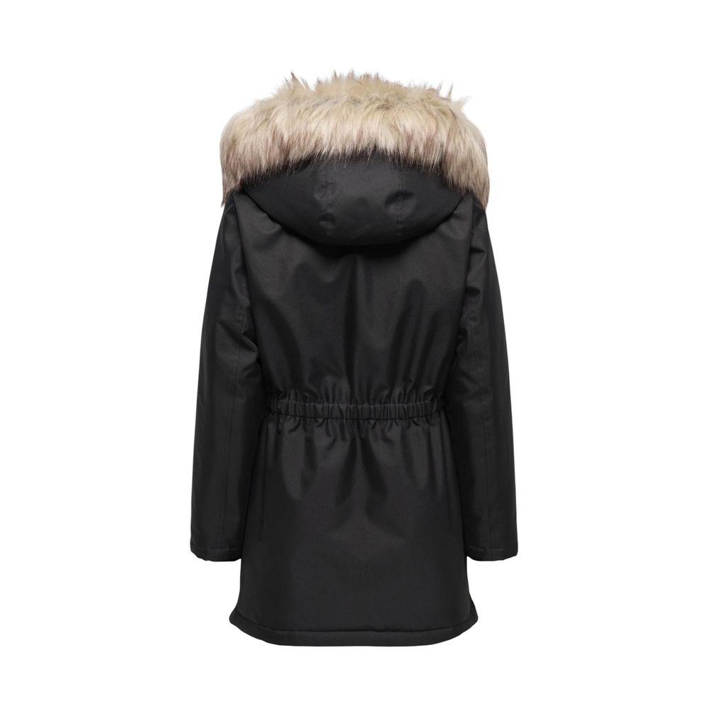 Only Schwarzer Parka aus recyceltem Polyester