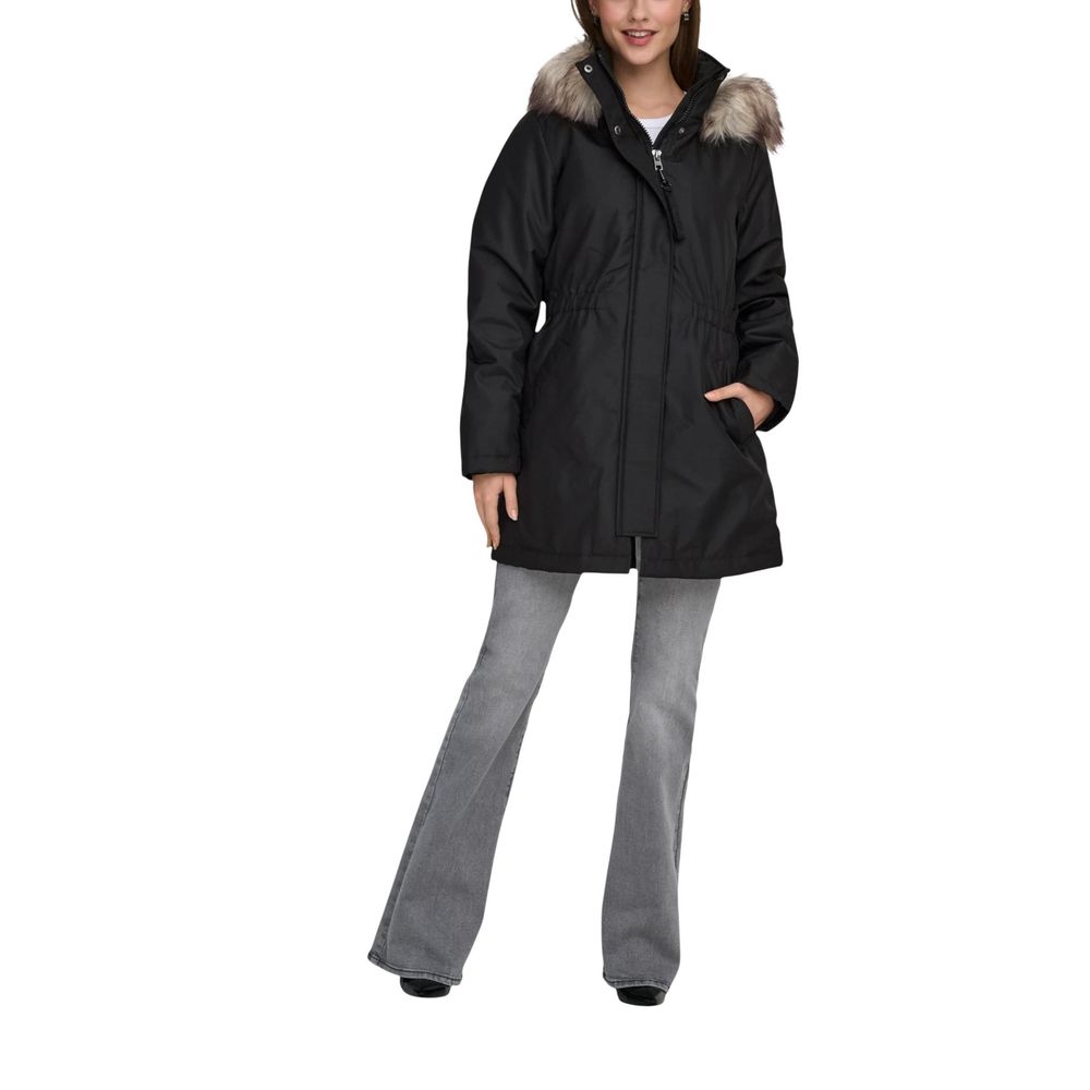 Only Schwarzer Parka aus recyceltem Polyester