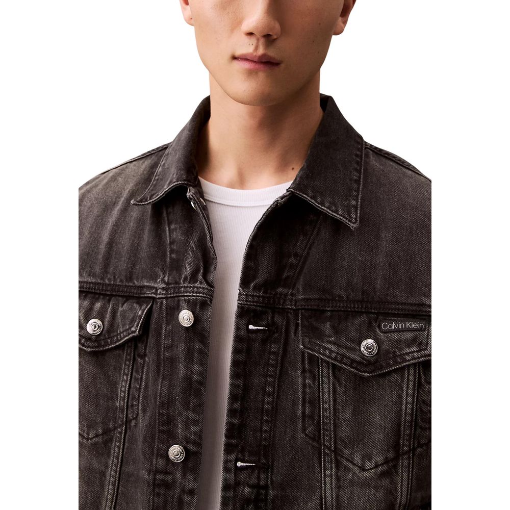 Calvin Klein Jeans Schwarze Baumwoll-Denimjacke