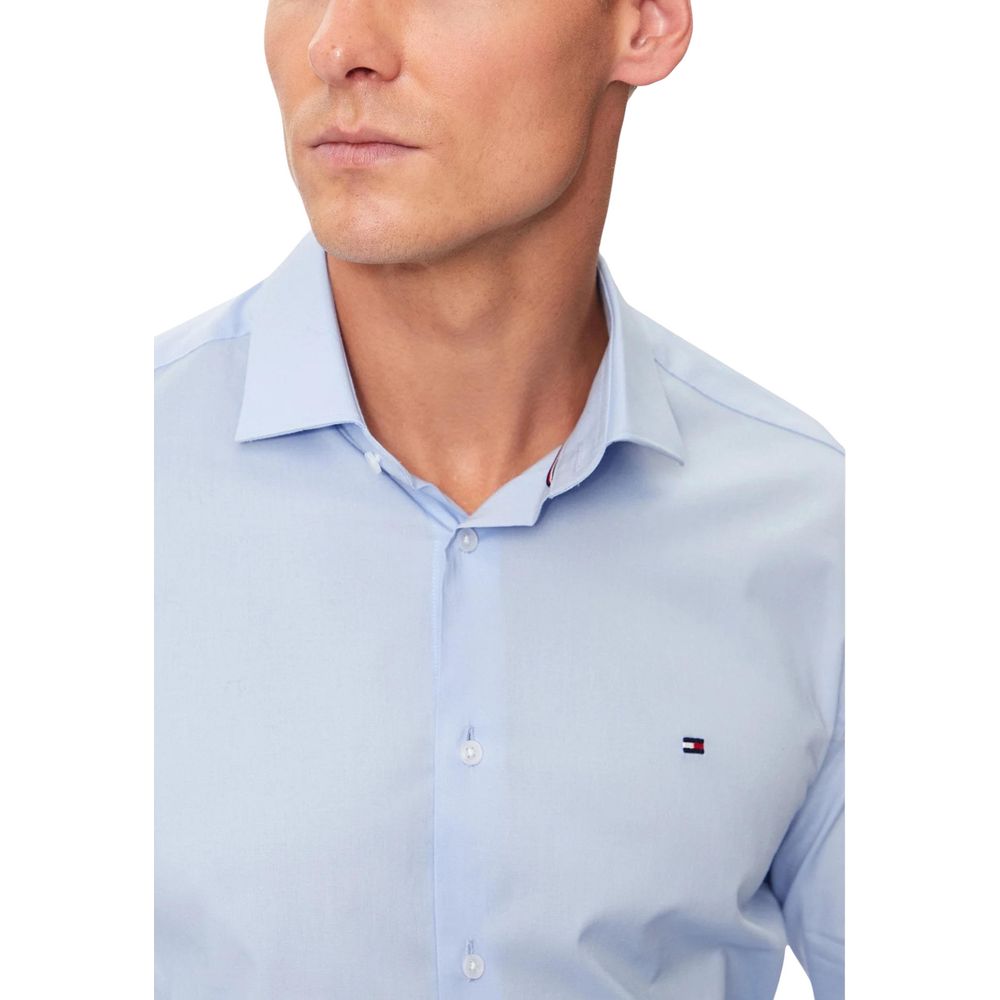 Tommy Hilfiger Blaues Hemd aus Bio-Baumwolle