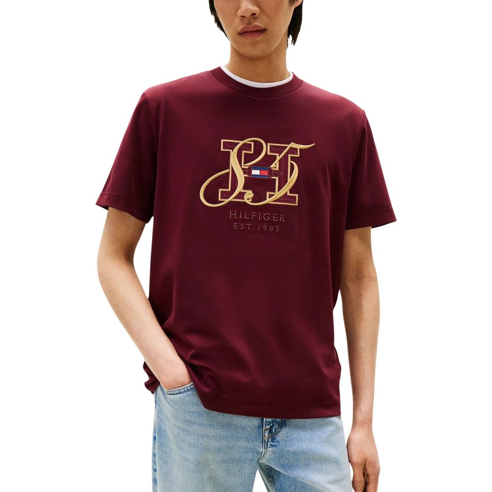Tommy Hilfiger Bordeaux Baumwoll-T-Shirt
