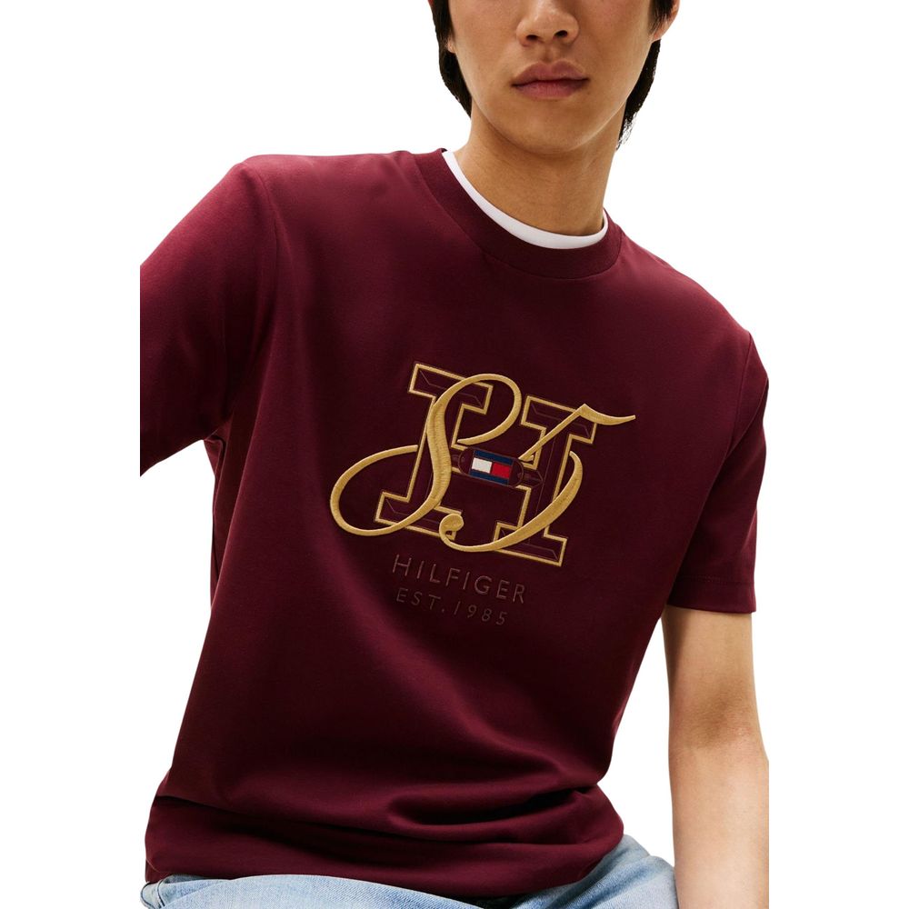 Tommy Hilfiger Bordeaux Baumwoll-T-Shirt