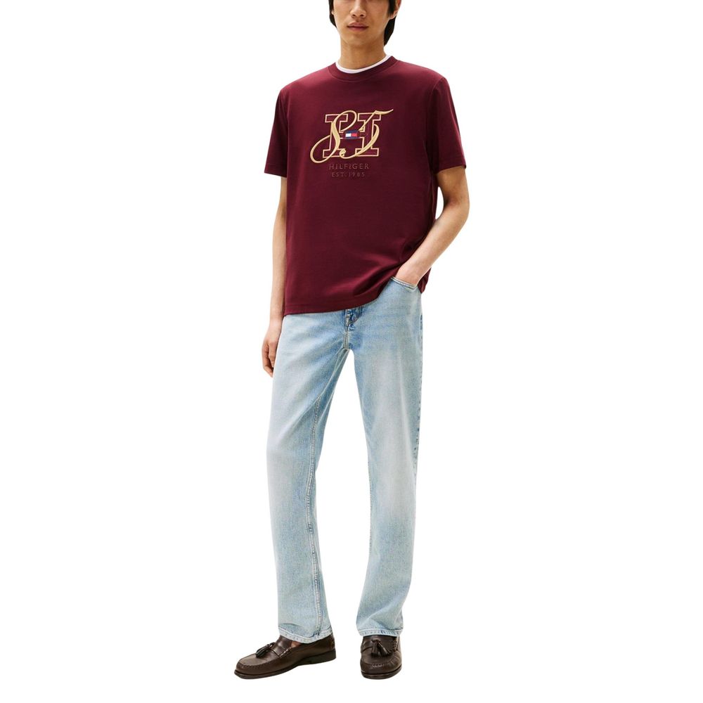 Tommy Hilfiger Bordeaux Baumwoll-T-Shirt