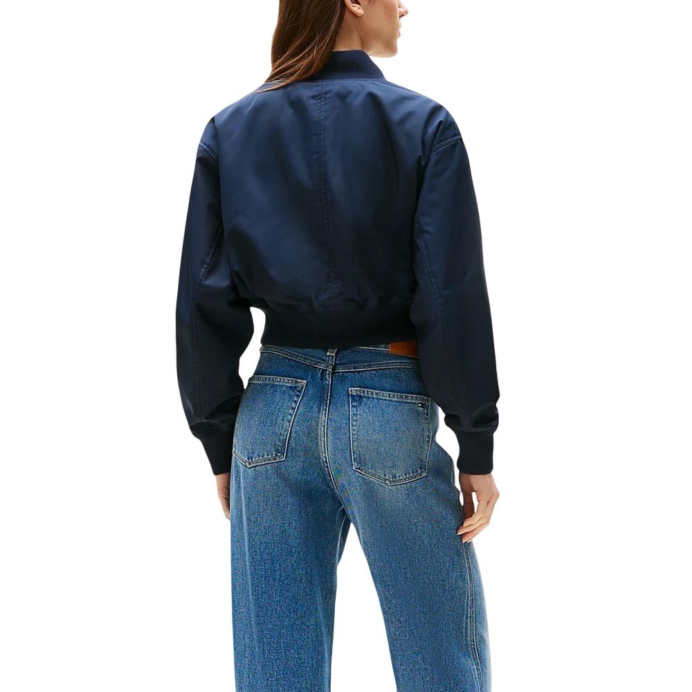 Tommy Hilfiger Blaue Bomberjacke aus recyceltem Polyester