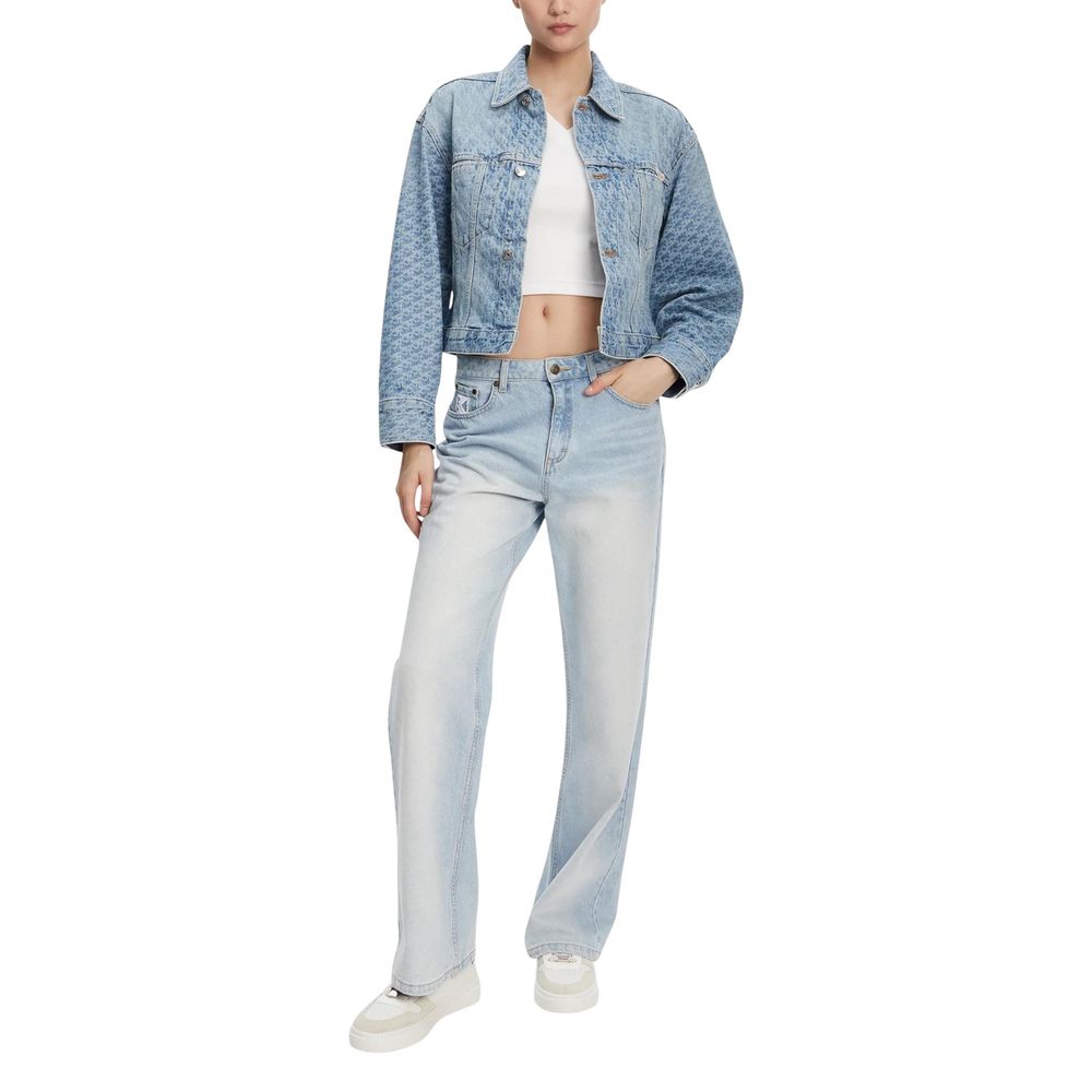 Calvin Klein Jeans Hellblaue Jeansjacke aus Baumwolle
