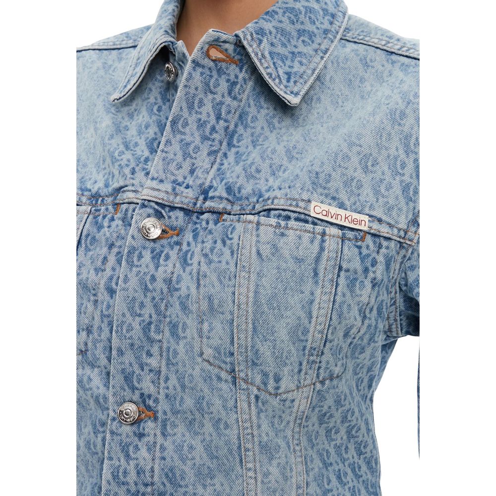 Calvin Klein Jeans Hellblaue Jeansjacke aus Baumwolle