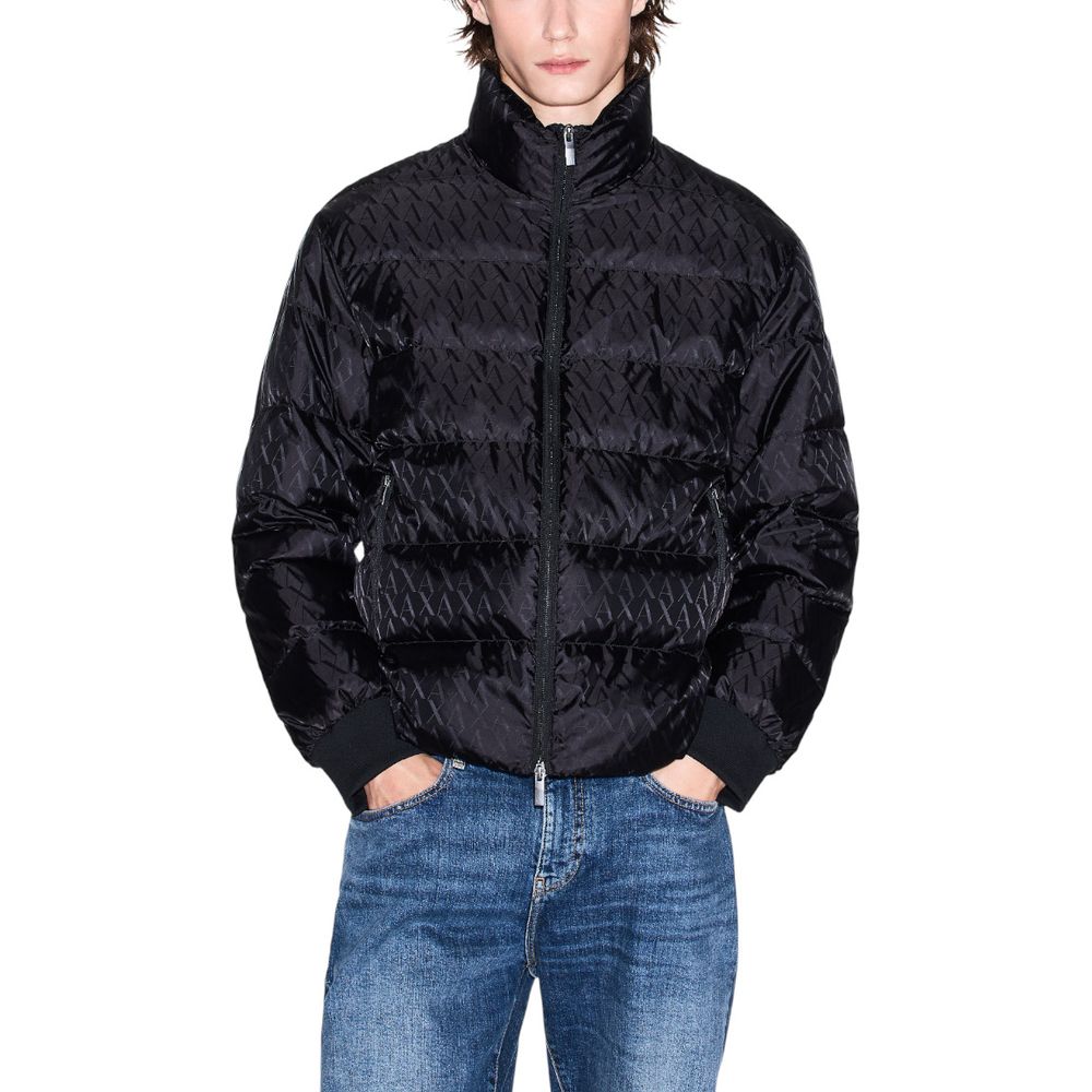 Armani Exchange Schwarzer Polyamid-Mantel
