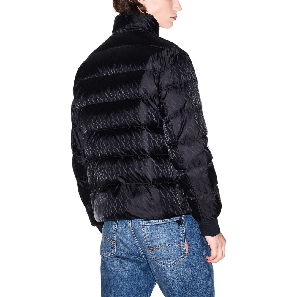 Armani Exchange Schwarzer Polyamid-Mantel