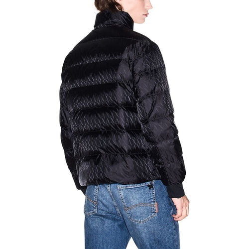 Armani Exchange Schwarzer Polyamid-Mantel
