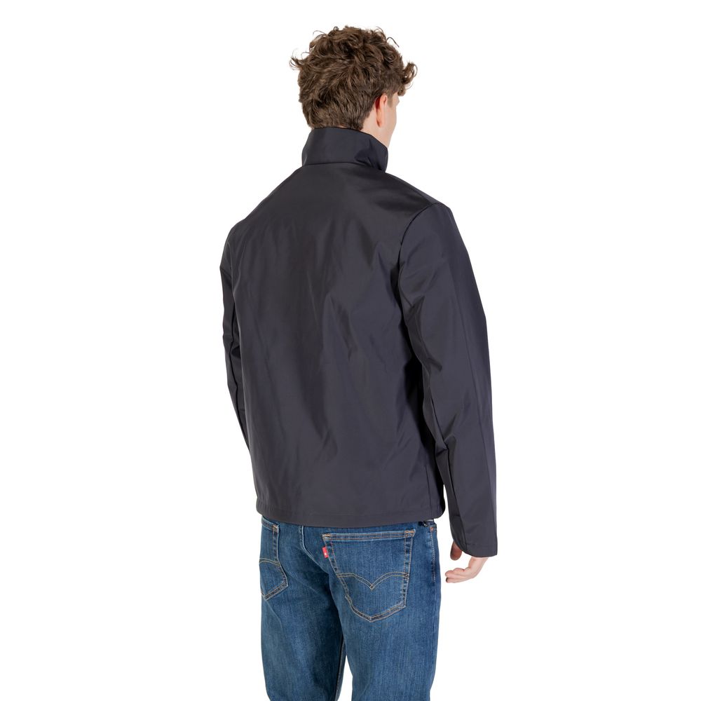 Armani Exchange Blaue Polyester-Jacke in voller Länge