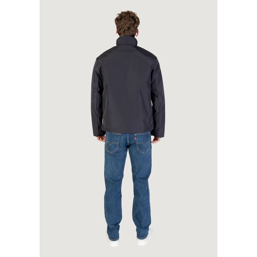 Armani Exchange Blaue Polyester-Jacke in voller Länge