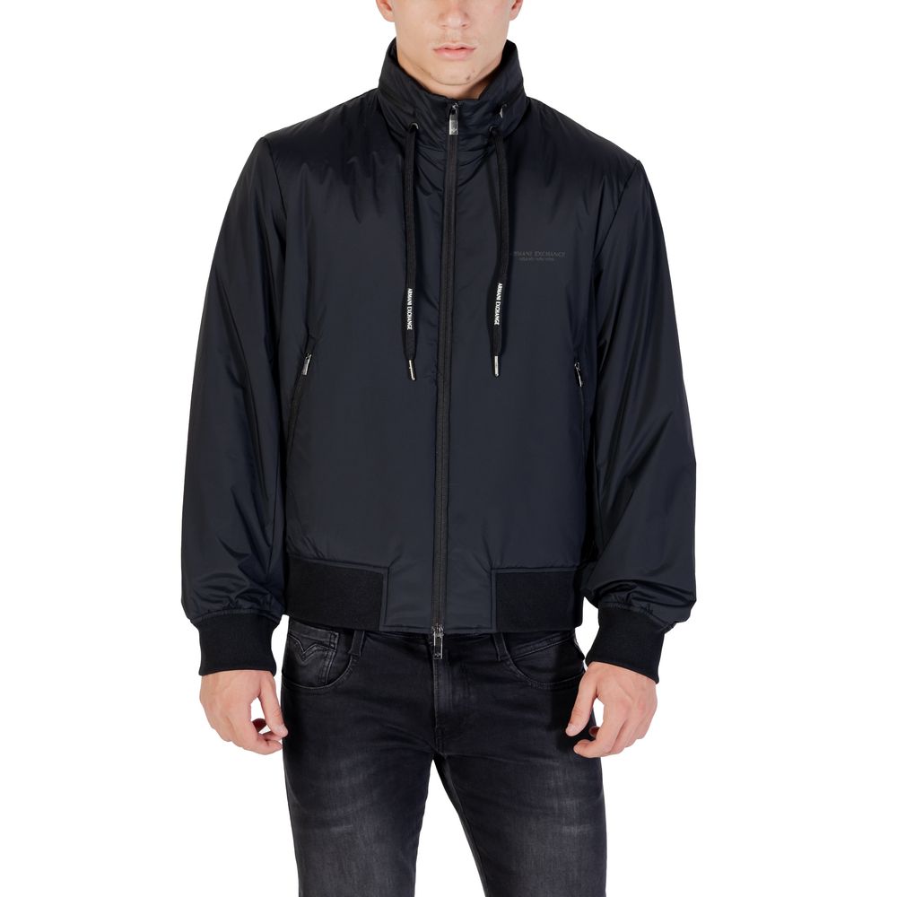 Armani Exchange Schwarzer Bomber aus Polyamid
