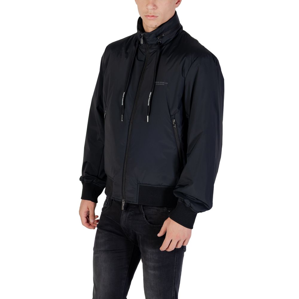 Armani Exchange Schwarzer Bomber aus Polyamid
