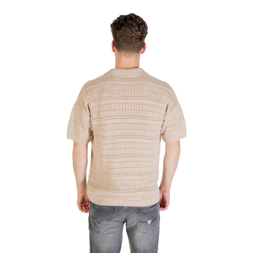 Only & Sons Beige Baumwoll-Shirt mit kurzen Ärmeln