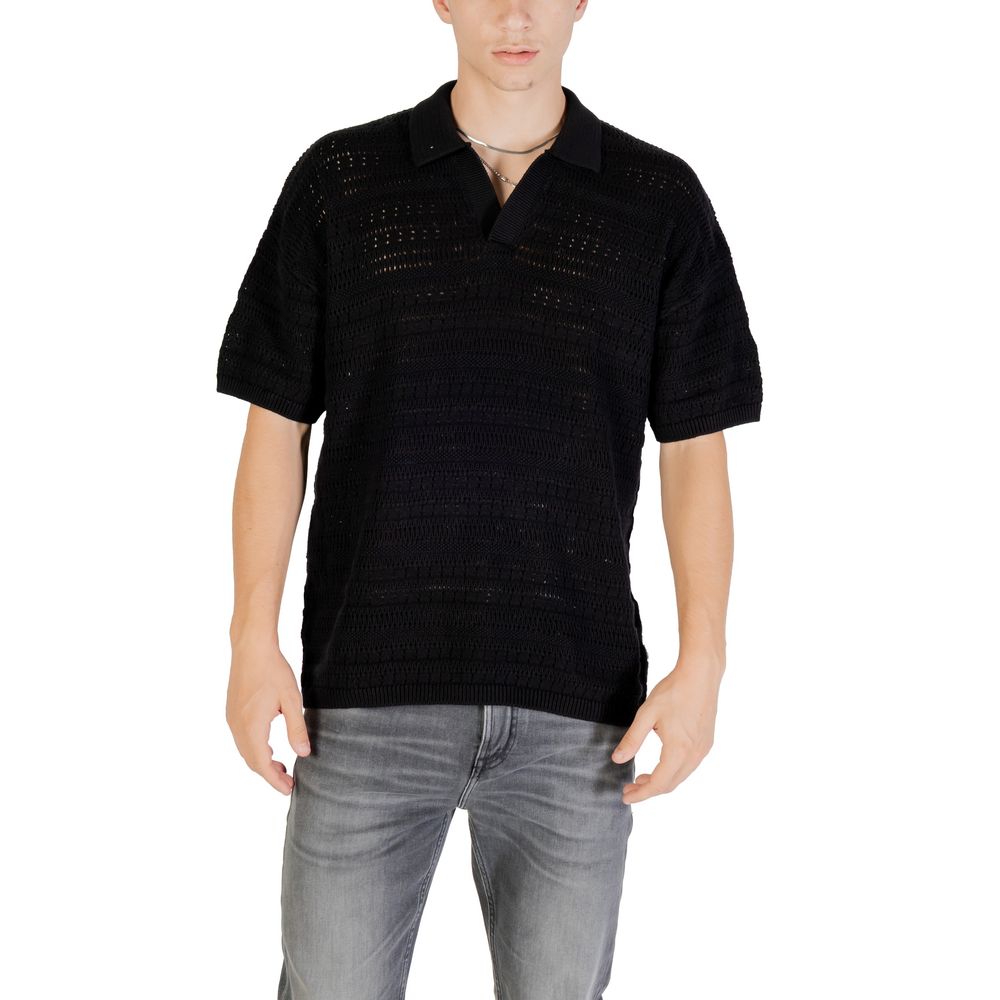 Only & Sons Schwarzes Baumwoll-Poloshirt