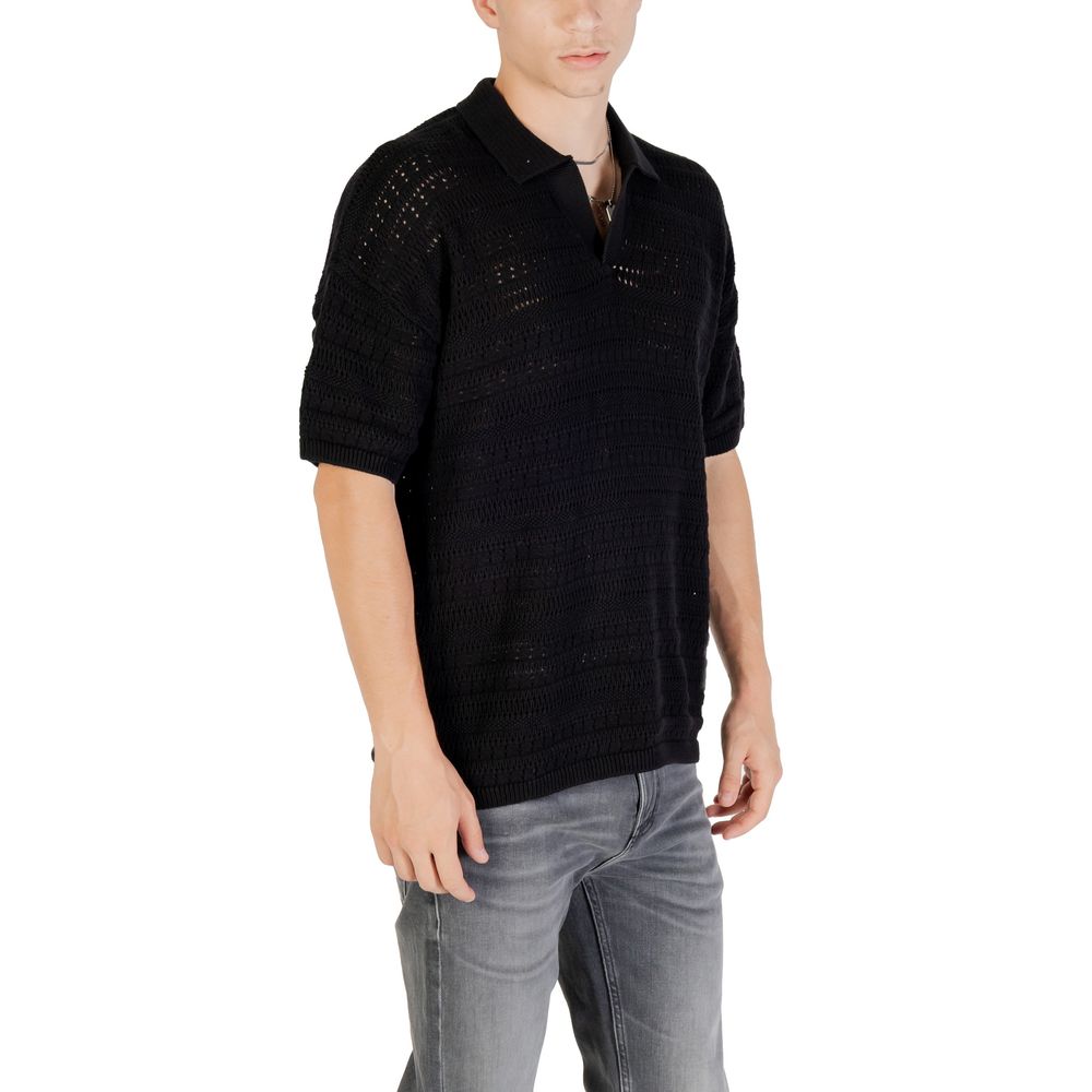 Only & Sons Schwarzes Baumwoll-Poloshirt