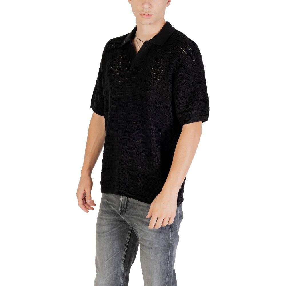 Only & Sons Schwarzes Baumwoll-Poloshirt