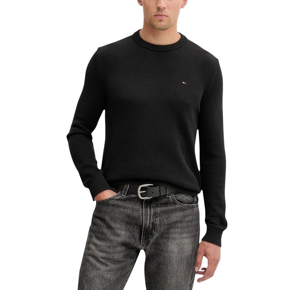 Tommy Hilfiger Jeans Schwarzer Bio-Baumwoll-Sweater