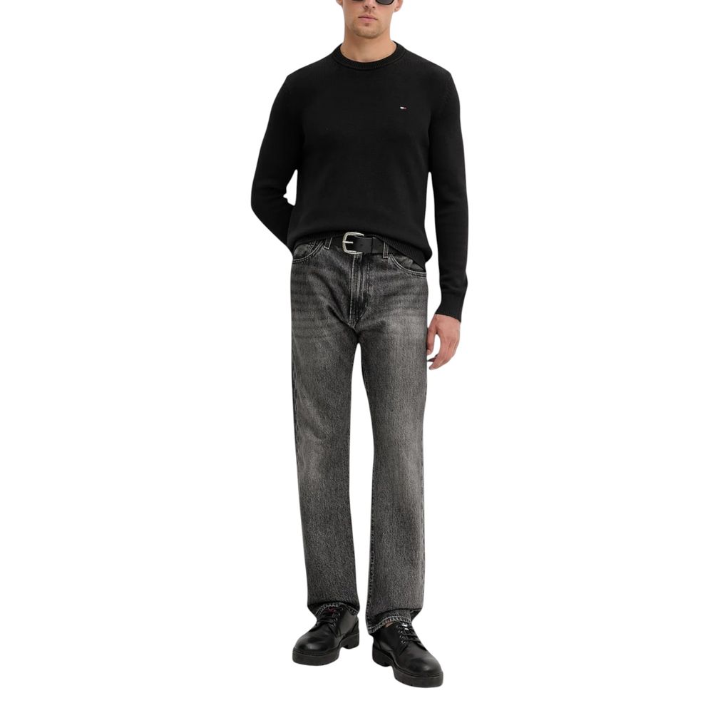 Tommy Hilfiger Jeans Schwarzer Bio-Baumwoll-Sweater