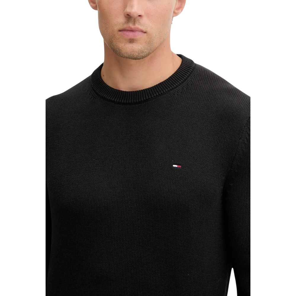 Tommy Hilfiger Jeans Schwarzer Bio-Baumwoll-Sweater