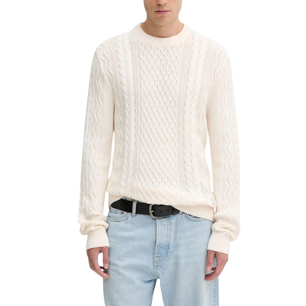 Tommy Hilfiger Jeans Cremefarbener Pullover aus recycelter Baumwolle