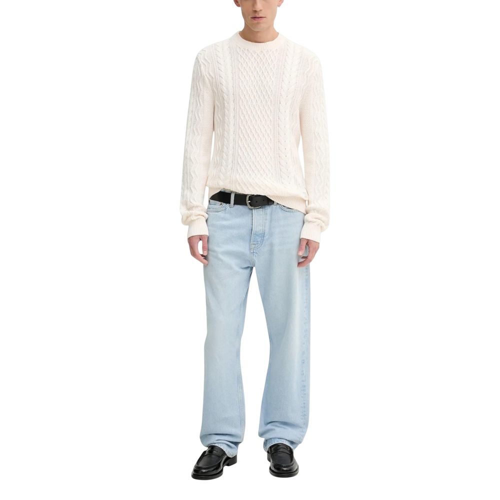 Tommy Hilfiger Jeans Cremefarbener Pullover aus recycelter Baumwolle