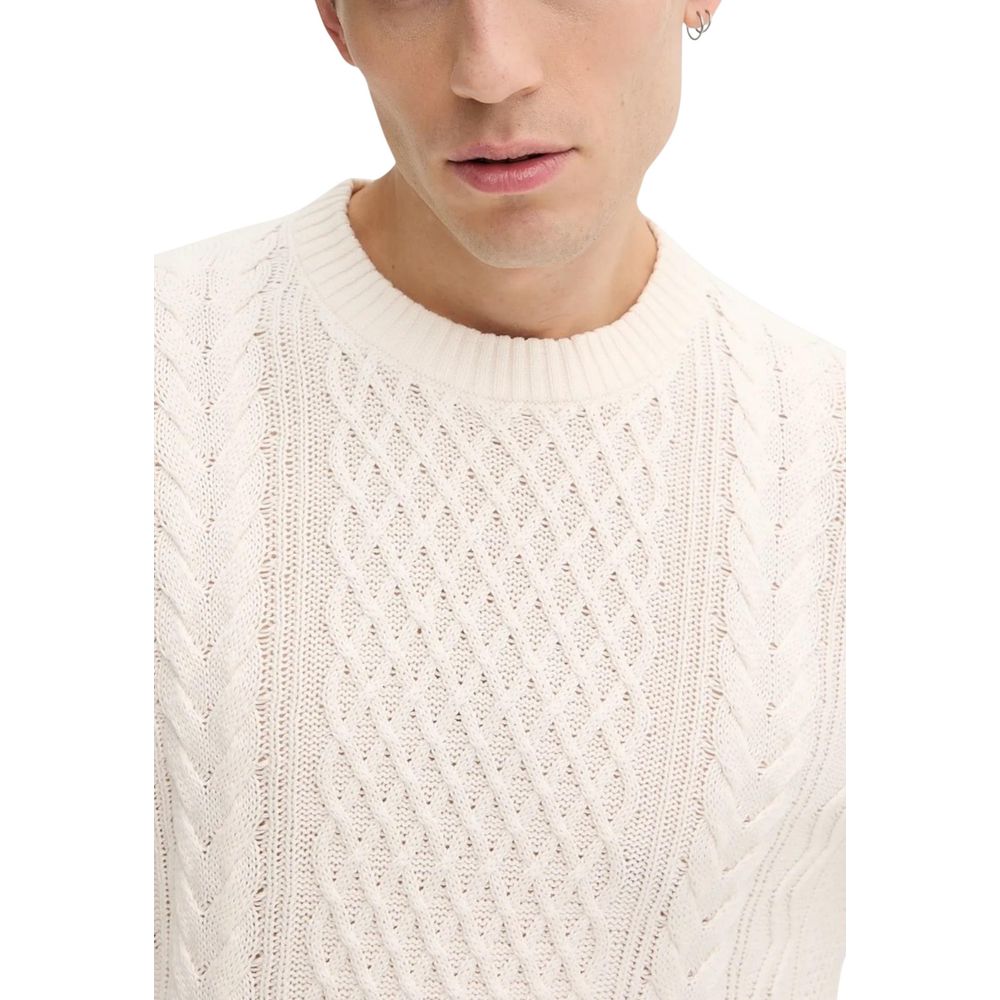 Tommy Hilfiger Jeans Cremefarbener Pullover aus recycelter Baumwolle