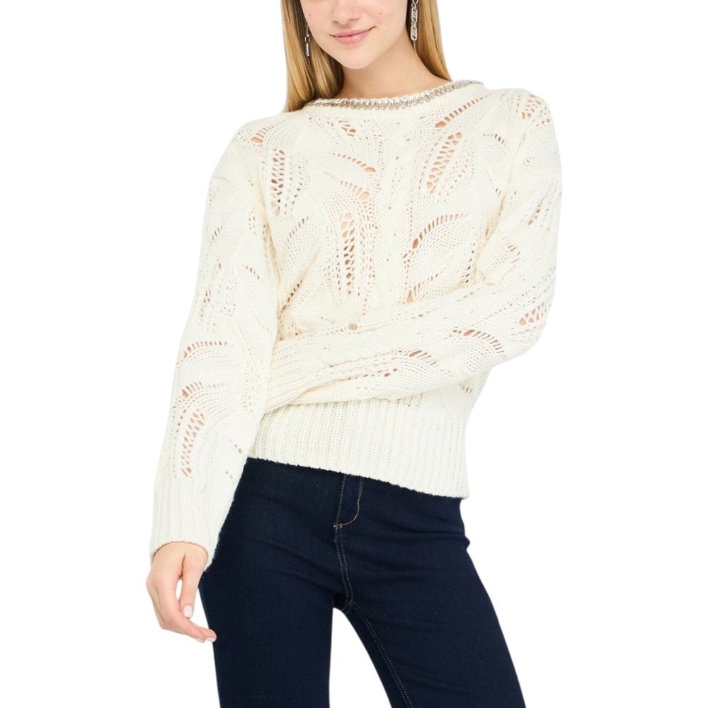 Liu Jo Weißes Marabou-Sweatshirt
