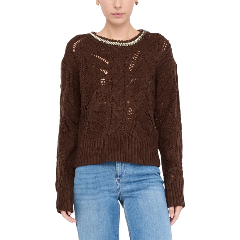 Liu Jo Brauner Marabou-Pullover