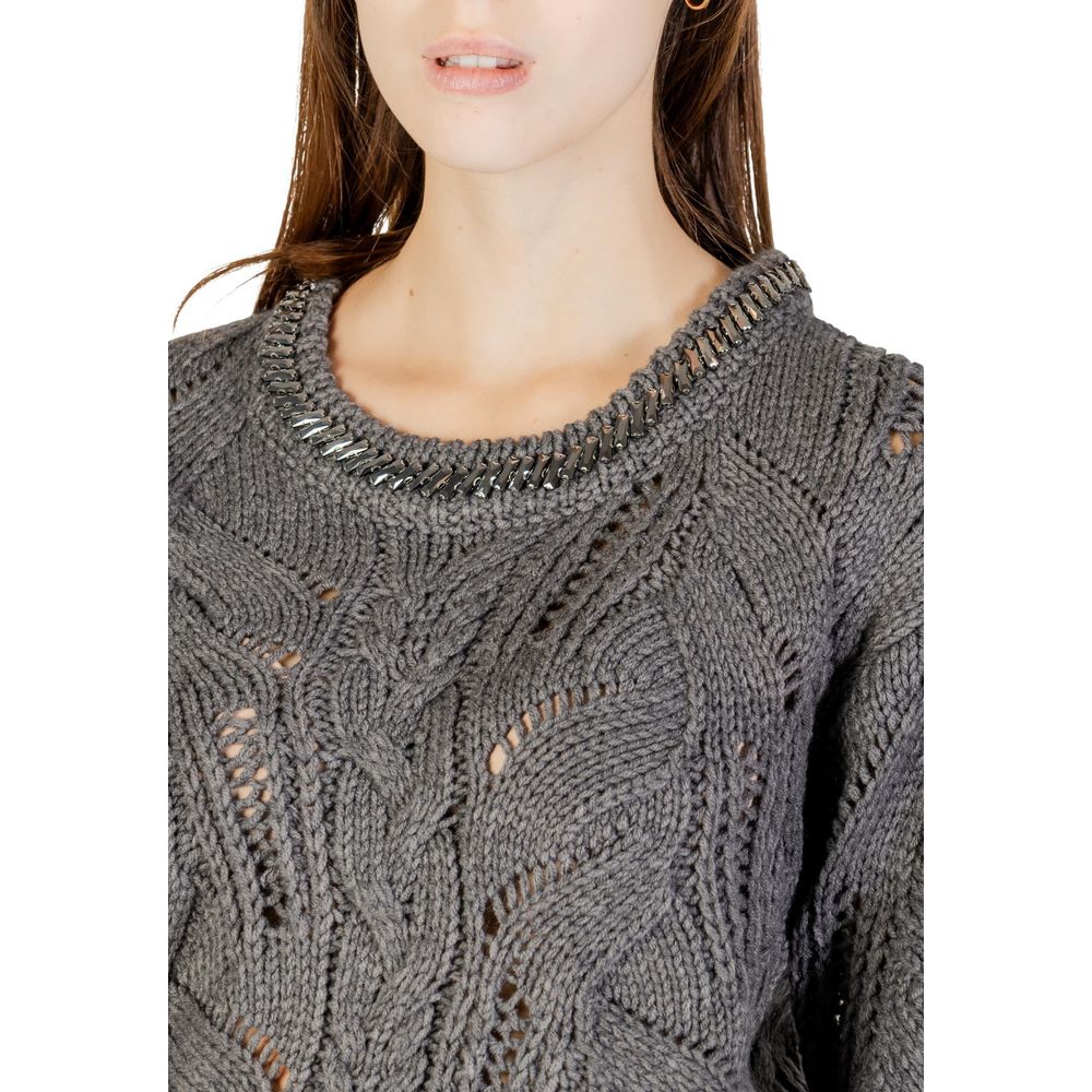 Liu Jo Graues Marabou-Sweatshirt