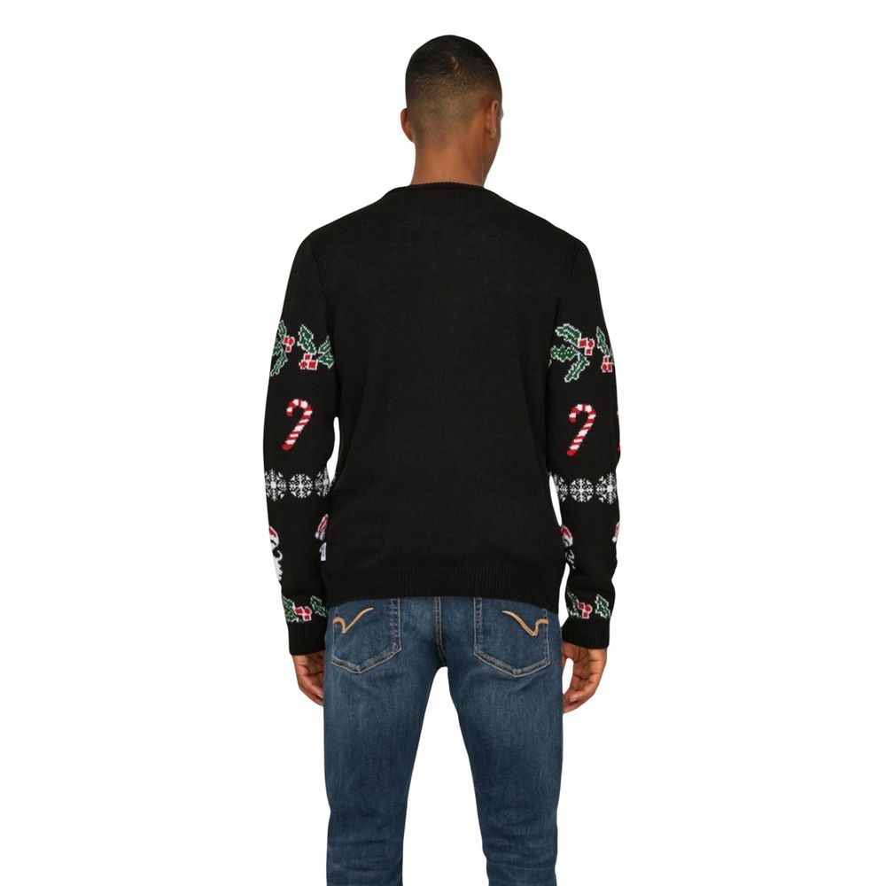 Only & Sons Schwarzer Marabou-Pullover