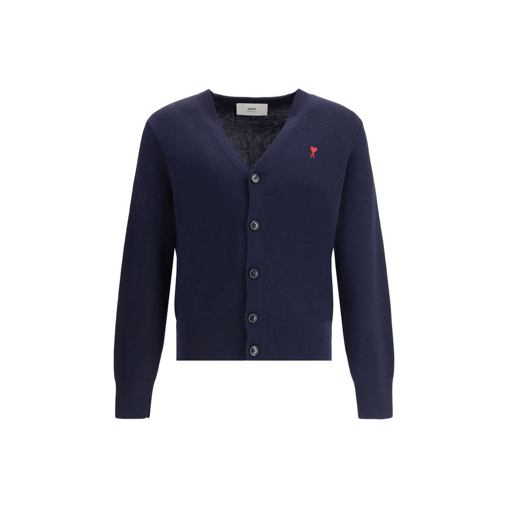 Ami Paris Blauer Wollcardigan Oves Aries