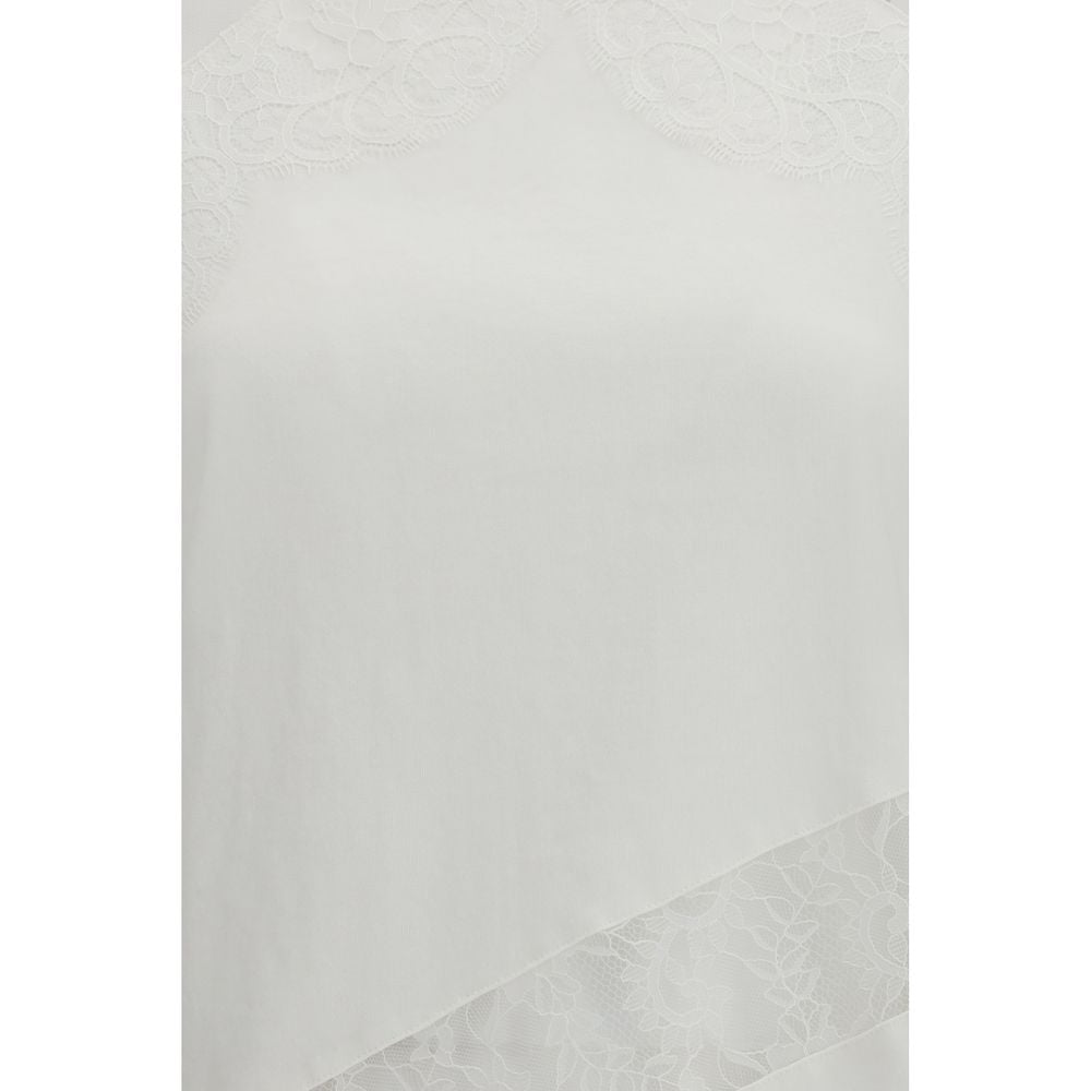 PINKO Weißes ärmelloses Baumwoll-T-Shirt