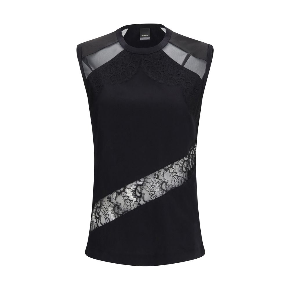 PINKO Schwarzes Baumwoll-T-Shirt