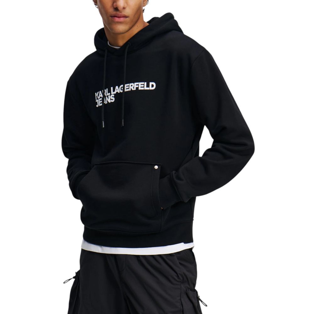 Karl Lagerfeld Schwarzer Baumwoll-Hoodie