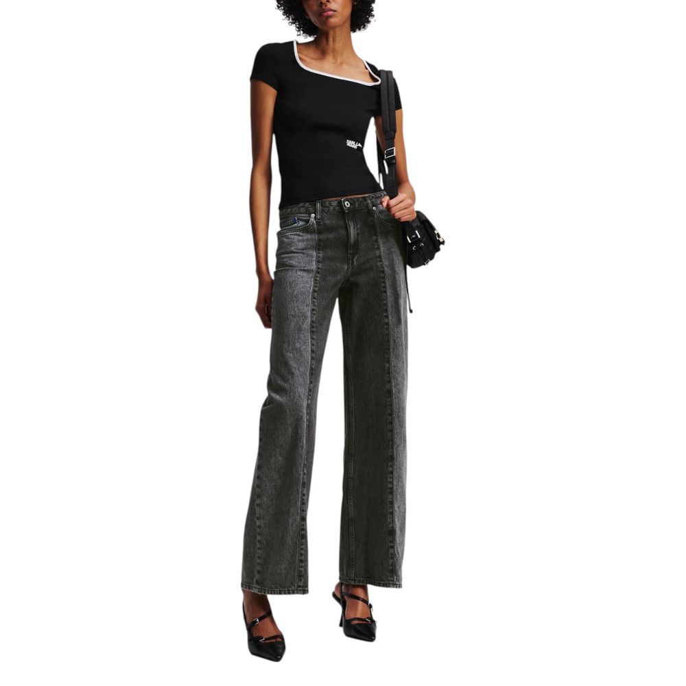 Karl Lagerfeld Schwarze Baumwolljeans im Relaxed Fit