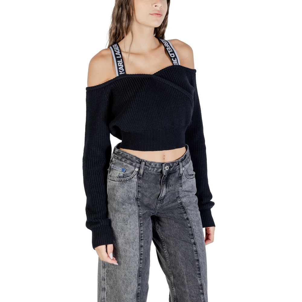 Karl Lagerfeld Schwarzer Baumwoll-Sweatshirt