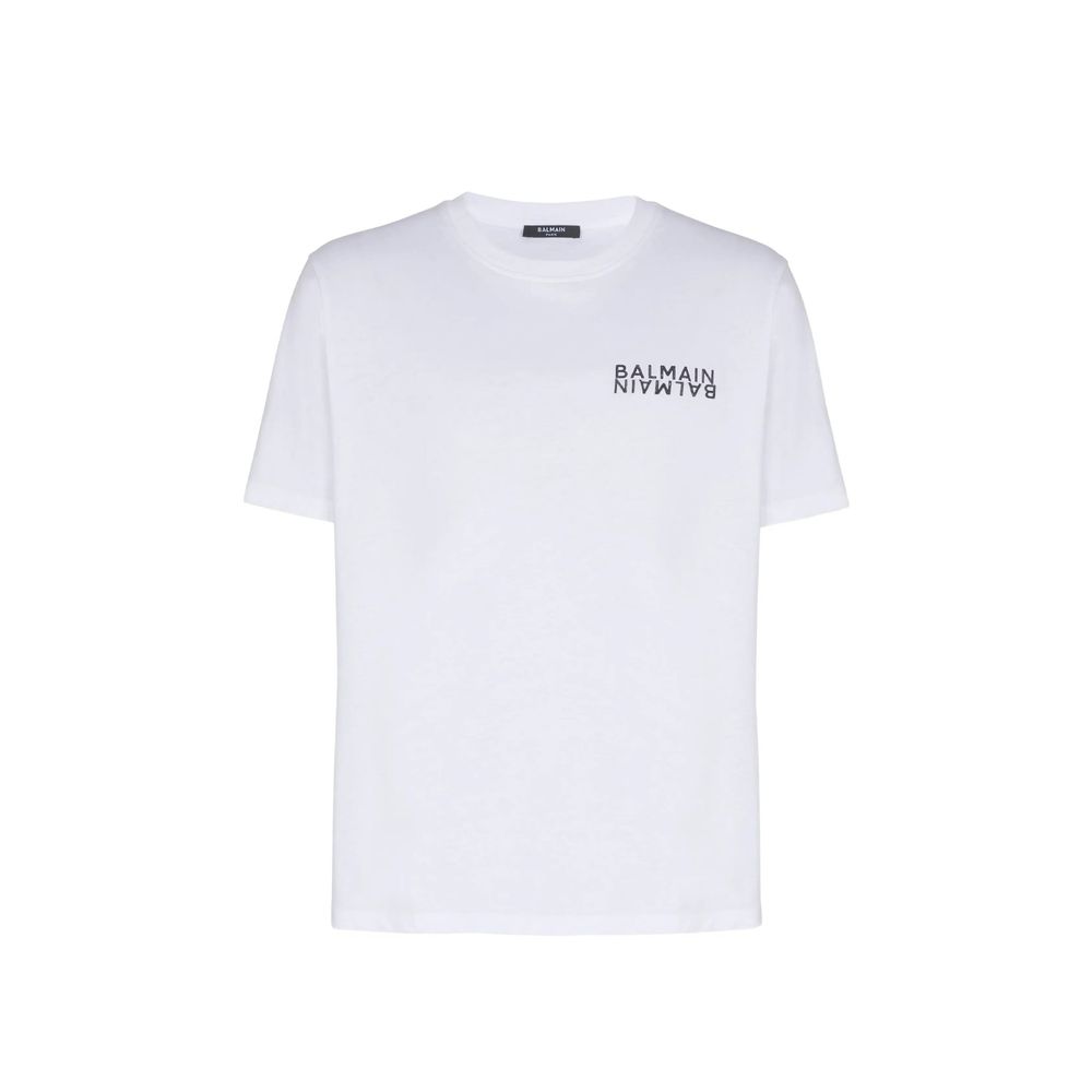 Balmain Weißes Baumwoll-T-Shirt
