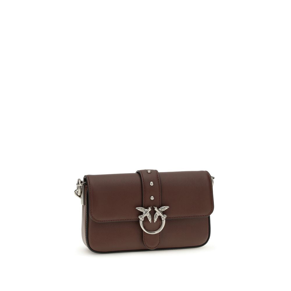 PINKO Braune Kalbsleder Bos Taurus Schultertasche