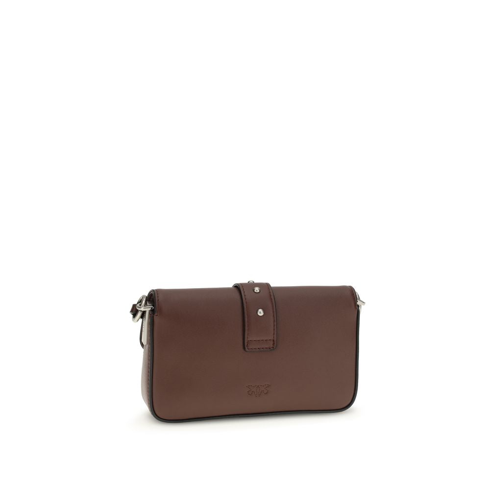 PINKO Braune Kalbsleder Bos Taurus Schultertasche