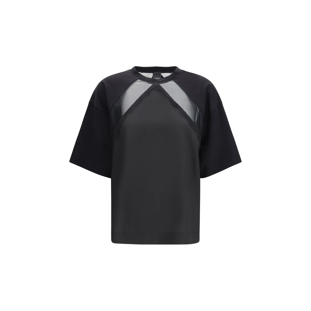 PINKO Schwarzes Baumwoll-T-Shirt