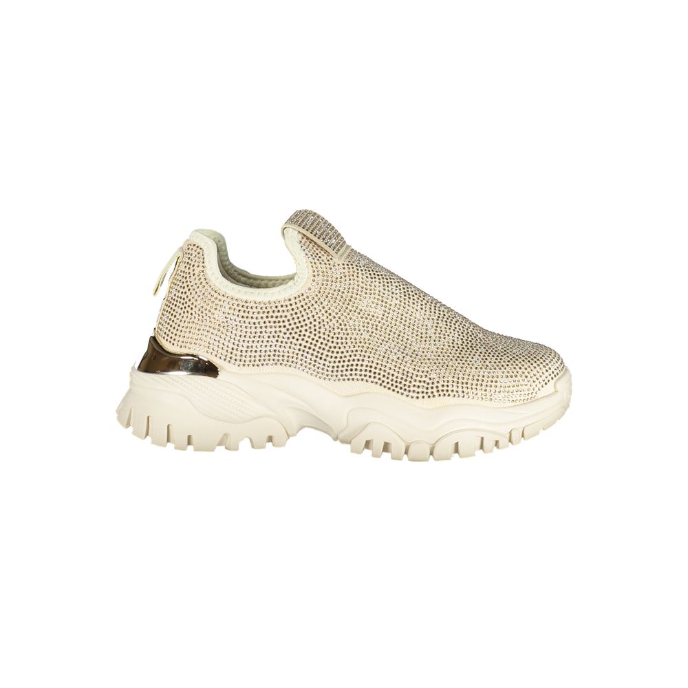 Laura Biagiotti Damen Sneaker aus Beige Polyurethan