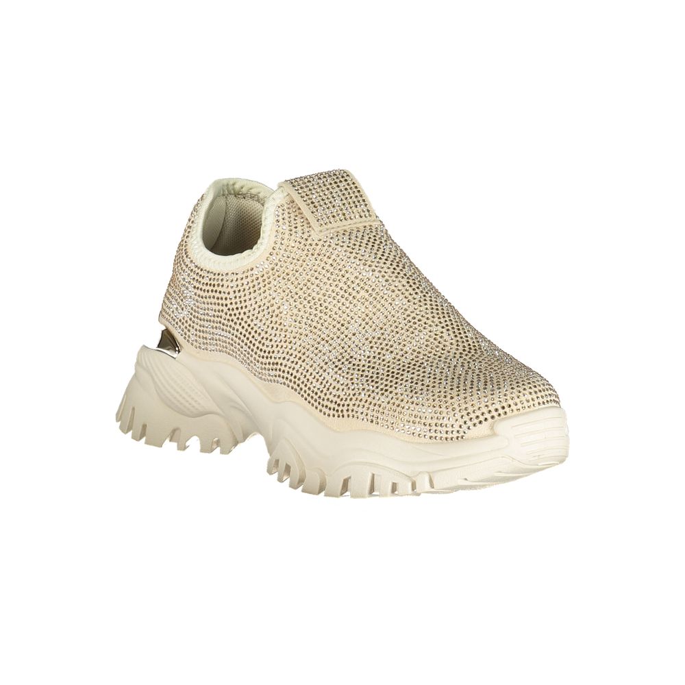 Laura Biagiotti Damen Sneaker aus Beige Polyurethan