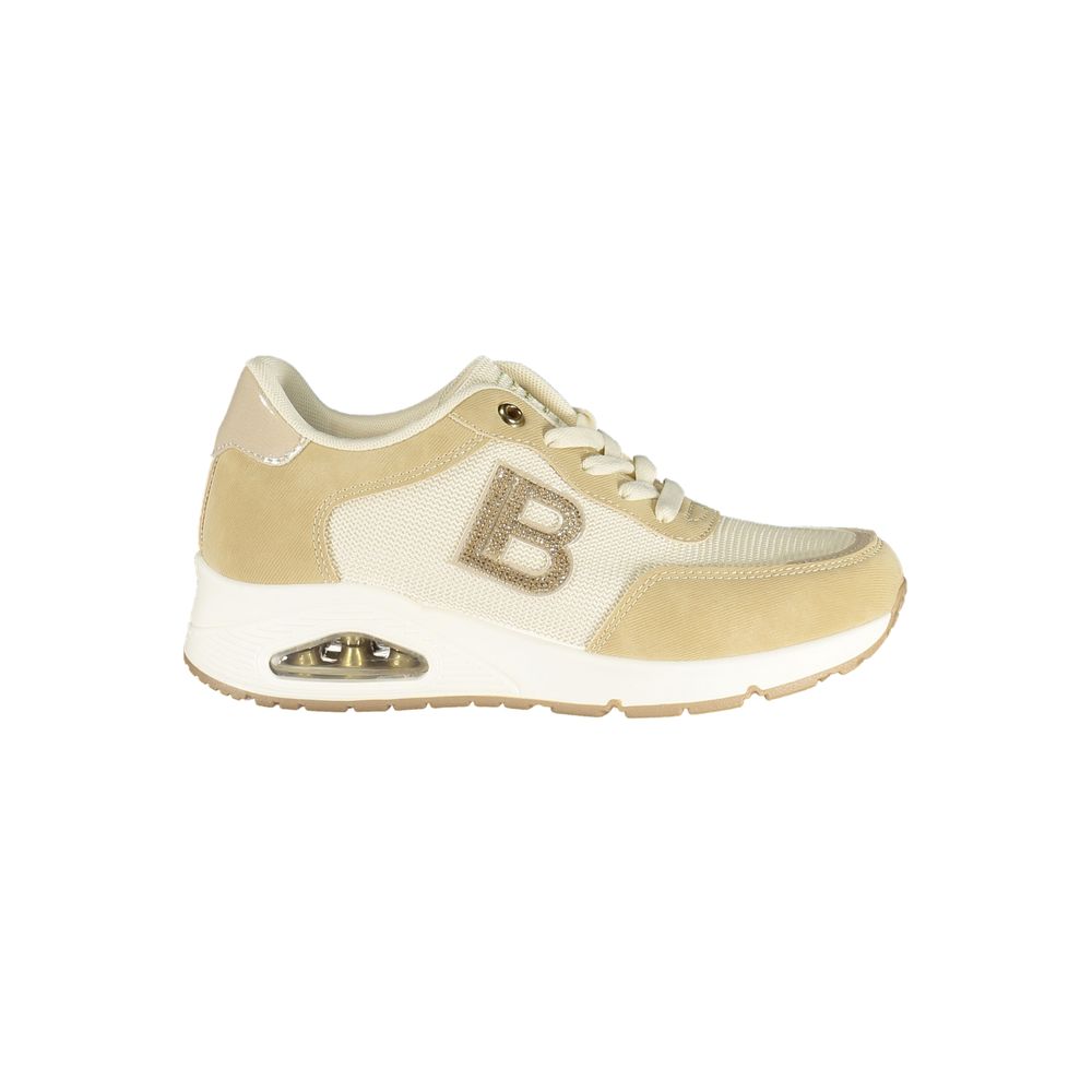 Laura Biagiotti Damen Sneaker aus Beige Polyurethan