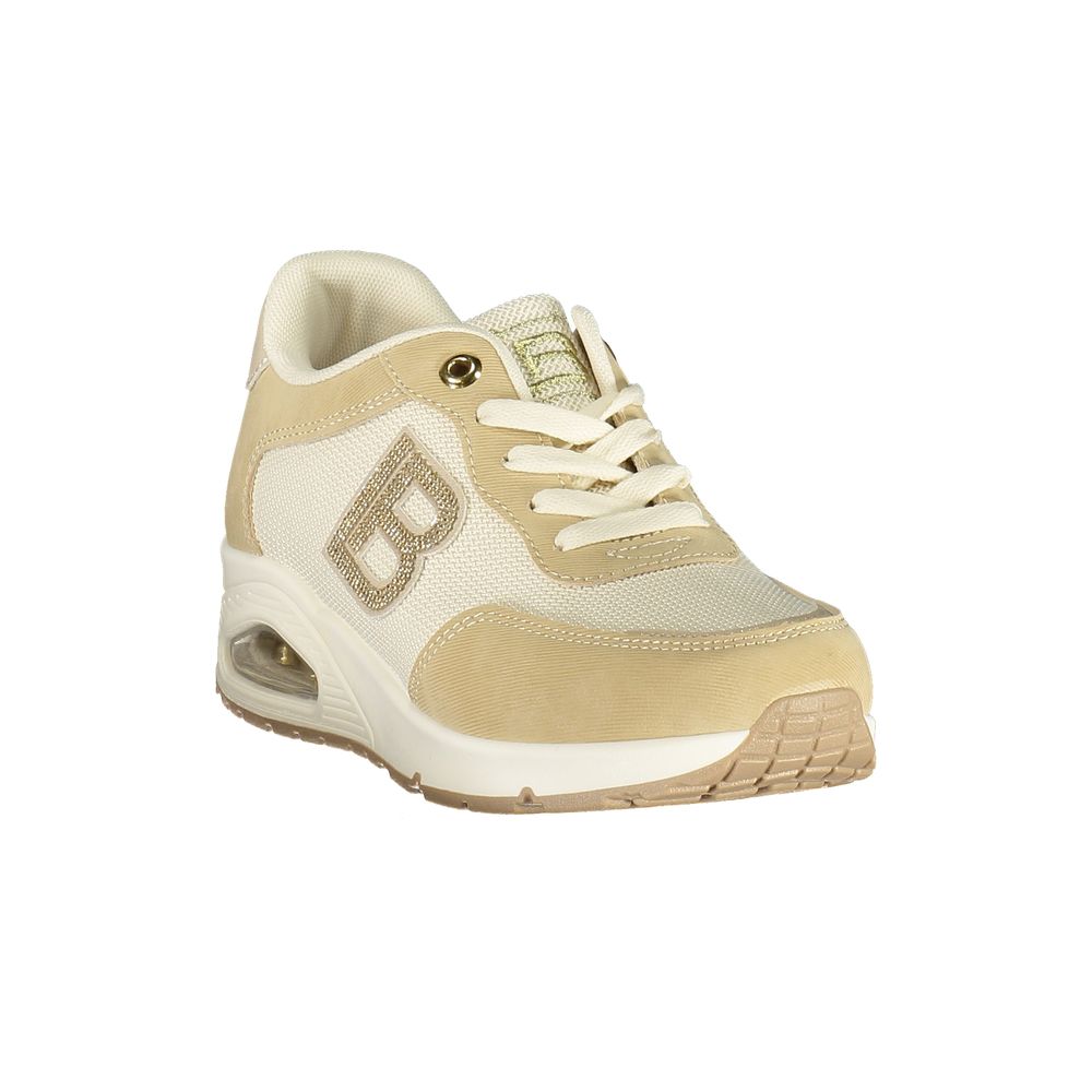 Laura Biagiotti Damen Sneaker aus Beige Polyurethan